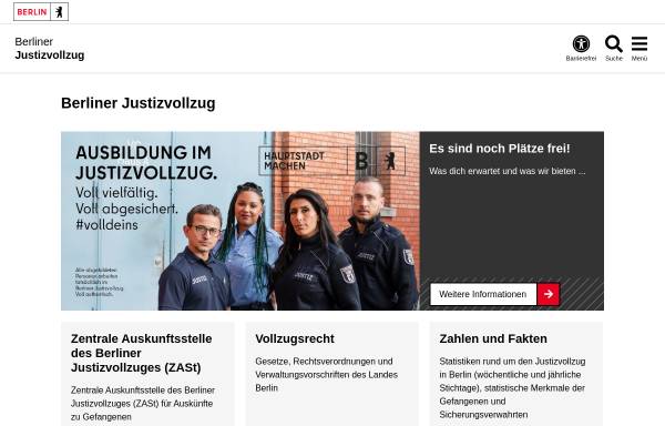 Vorschau von www.berlin.de, Berliner Justizvollzug