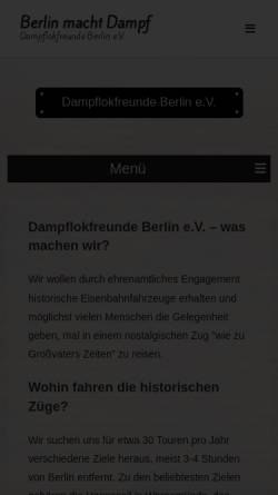 Vorschau der mobilen Webseite www.dampflokfreunde-berlin.de, Dampflokfreunde Berlin e.V.