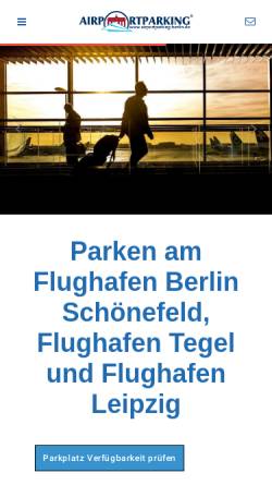 Vorschau der mobilen Webseite www.airportparking-berlin.de, Airportparking Berlin
