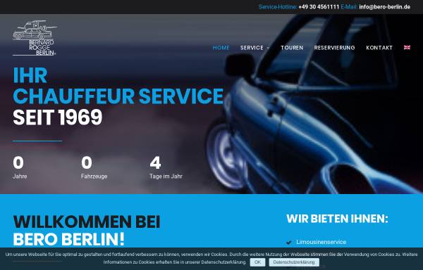 Vorschau von www.chauffeurdienst.de, Bero Berlin Limousine- und Chauffeur Service - Inh. Bernard Rogge