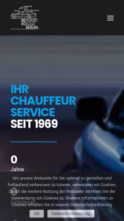Vorschau der mobilen Webseite www.chauffeurdienst.de, Bero Berlin Limousine- und Chauffeur Service - Inh. Bernard Rogge
