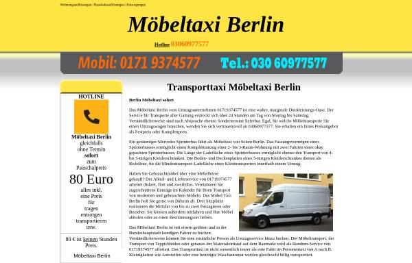 Vorschau von transporttaxi-moebeltaxi-berlin.de, Transport Taxi Berlin