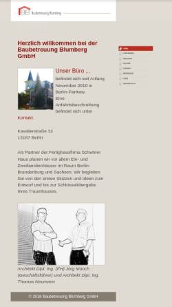 Vorschau der mobilen Webseite www.baubetreuung-blumberg.de, Baubetreuung Blumberg GmbH