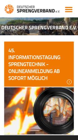 Vorschau der mobilen Webseite www.sprengverband.de, Deutscher Sprengverband e.V.