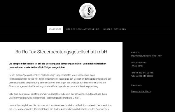 Vorschau von www.burotax.de, Bu-Ro Tax Steuerberatungsgesellschaft mbH