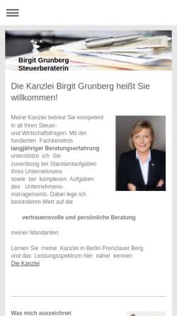 Vorschau der mobilen Webseite www.grunberg.eu, Birgit Grunberg - Steuerberaterin