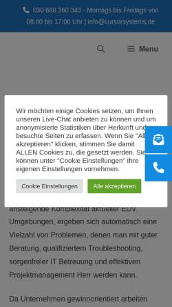 Vorschau der mobilen Webseite www.cursorsystems.de, I. Eichler & D. Mielke GbR