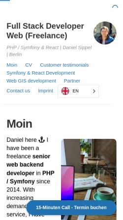 Vorschau der mobilen Webseite it-freelancer.berlin, Daniel Sippel