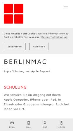 Vorschau der mobilen Webseite berlinmac.de, Patric von Einsiedel