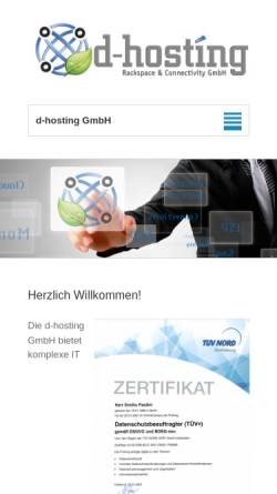 Vorschau der mobilen Webseite www.d-hosting.de, d-hosting GmbH