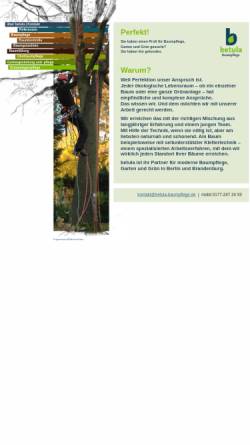 Vorschau der mobilen Webseite www.betula-baumpflege.de, betula Baumpflege, Martin Blancke