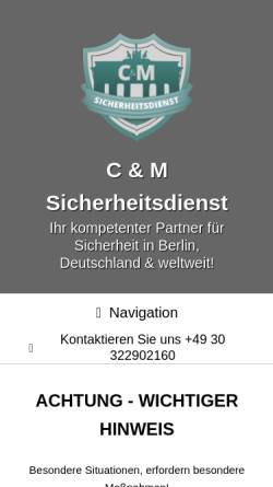 Vorschau der mobilen Webseite www.cm-sicherheitsdienst.de, C&M Sicherheitsdienst, Christian Meyer
