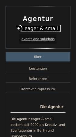 Vorschau der mobilen Webseite www.eagerandsmall.de, Agentur eager & small - Matthias Grygier