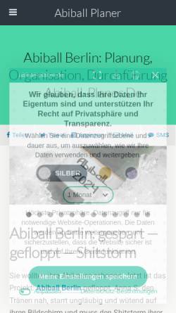 Vorschau der mobilen Webseite www.abiball-planer.de, Abiball Planer