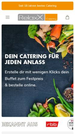 Vorschau der mobilen Webseite www.relaxx-catering.de, RelaxX Catering Service