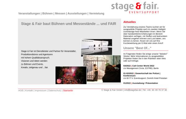 Vorschau von www.stagefair.de, Stage & Fair GmbH