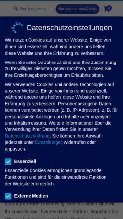 Vorschau der mobilen Webseite blue-media.de, Blue Media Veranstaltungstechnik GmbH