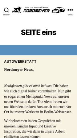 Vorschau der mobilen Webseite nordmeyer-autoservice.de, Nordmeyer Auto- und Motorradservice - Inh. Thomas Nordmeyer