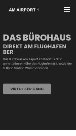 Vorschau der mobilen Webseite buerohaus-airport-berlin.de, Büros am Airport
