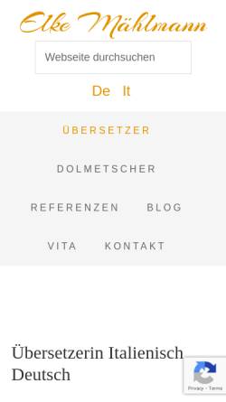Vorschau der mobilen Webseite www.übersetzer-für-italienisch.de, Elke Mählmann