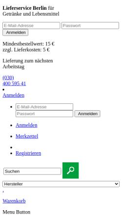 Vorschau der mobilen Webseite concierge-lieferservice-berlin.de, concierge, Andreas Schieren