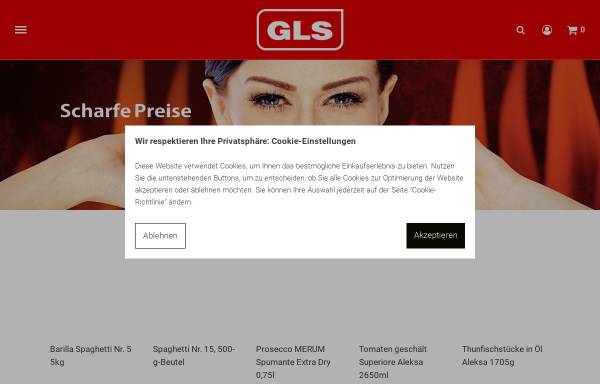 Vorschau von www.glsartikel.de, GLS Gastronomische Lebensmittel Service GmbH