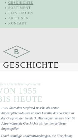Vorschau der mobilen Webseite www.optiker-berlin.de, Ronald Bösche - Brillen- und Kontaktlinseninstitut