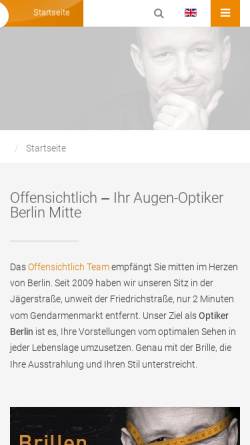 Vorschau der mobilen Webseite offensichtlich.de, Offensichtlich – Ihr Augenoptiker GmbH
