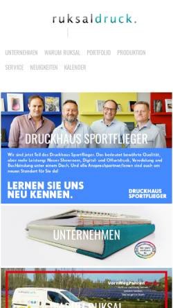 Vorschau der mobilen Webseite www.ruksaldruck.de, Ruksaldruck GmbH + Co. - Repro plus Offset