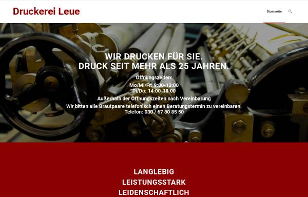 Vorschau von www.druckerei-leue.de, Druckerei Leue