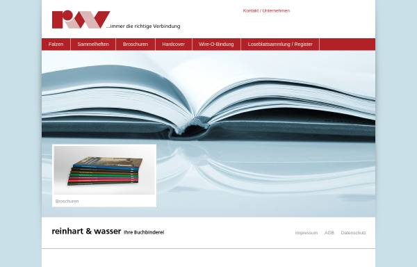 Vorschau von www.buchbinderei-rw.de, Reinhart und Wasser - Bibliotheks- und Verlagsbuchbinderei GmbH