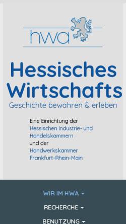 Vorschau der mobilen Webseite www.hessischeswirtschaftsarchiv.de, Hessisches Wirtschaftsarchiv e.V.