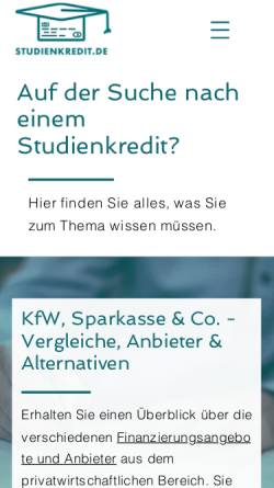 Vorschau der mobilen Webseite www.studienkredit.de, Studienkredit.de