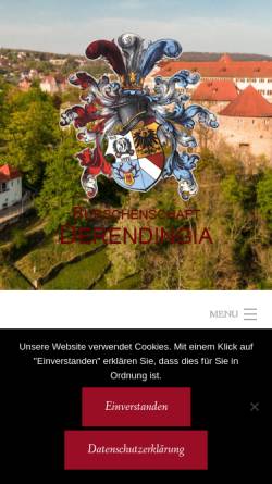 Vorschau der mobilen Webseite www.derendingia.de, Derendingia zu Tübingen