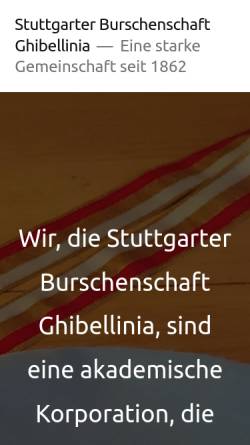 Vorschau der mobilen Webseite www.ghibellinia-stuttgart.de, Stuttgarter Burschenschaft Ghibellinia