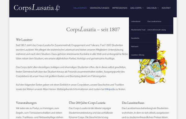 Vorschau von lusatia-leipzig.de, Corps Lusatia Leipzig