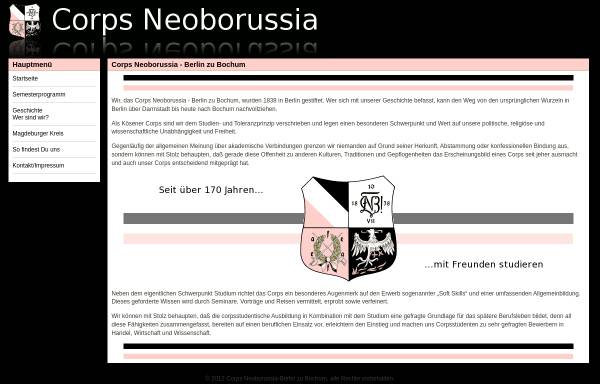 Vorschau von www.neoborussia.de, Corps Neoborussia-Berlin zu Bochum