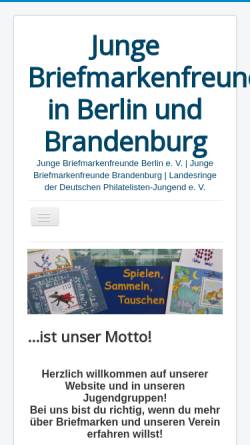 Vorschau der mobilen Webseite www.dphj-berlin-brandenburg.de, Landesring Brandenburg der Deutschen Philatelisten-Jugend e. V.