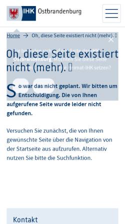 Vorschau der mobilen Webseite www.ihk-ostbrandenburg.de, Formulare für Schülerpraktika - IHK Ostbrandenburg