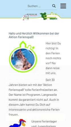 Vorschau der mobilen Webseite www.aktion-ferienspass.de, Aktion Ferienspass