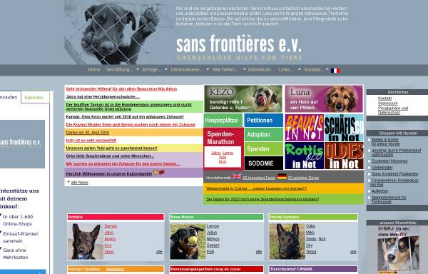 Vorschau von www.grenzenlose-hundehilfe.de, Sans Frontières - grenzenlose Hilfe für Tiere
