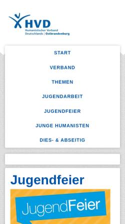 Vorschau der mobilen Webseite www.humanistenkw.de, Jugendfeier - Humanistischer Regionalverband Ostbrandenburg e.V.