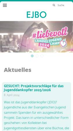 Vorschau der mobilen Webseite ejbo.de, Evangelische Jugend Berlin-Brandenburg-Schlesische Oberlausitz