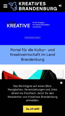 Vorschau der mobilen Webseite www.kreatives-brandenburg.de, Kreatives Brandenburg