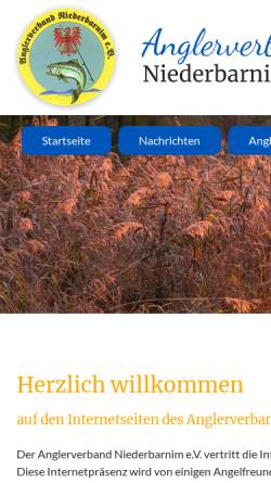 Vorschau der mobilen Webseite www.av-niederbarnim.de, Anglerverband Niederbarnim e.V.
