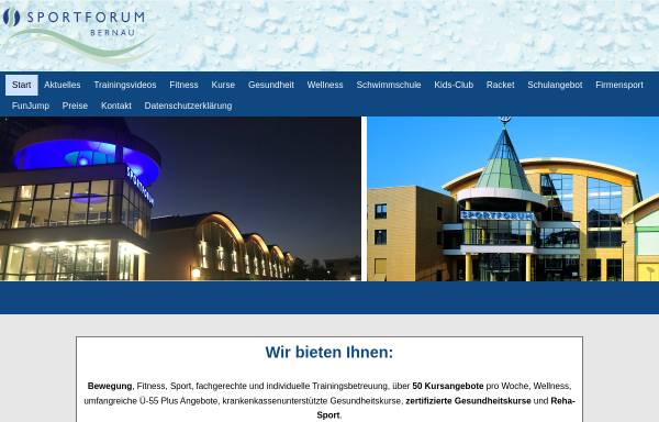 Vorschau von www.sportforum-bernau.de, SportForum Bernau - Fitness und Wellness und Gesundheit GmbH