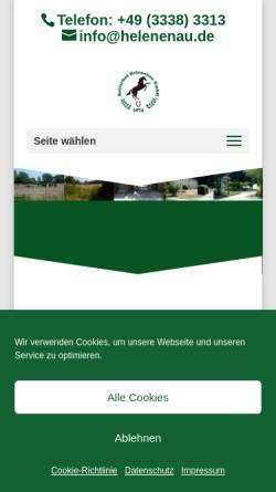 Vorschau der mobilen Webseite www.helenenau.de, Reiterhof Helenenau GmbH