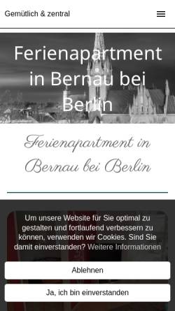 Vorschau der mobilen Webseite www.ferienapartment-bernau.de, Ferienapartment Bernau - Sylvia und Jörg Düring