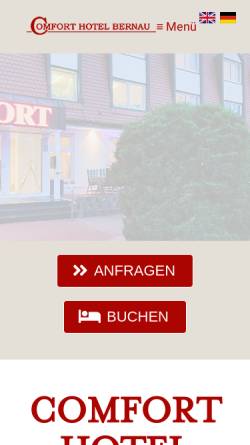 Vorschau der mobilen Webseite www.comfort-hotel-bernau.de, Comfort Hotel Bernau - CHB Comforthotelbetriebsgesellschaft mbH