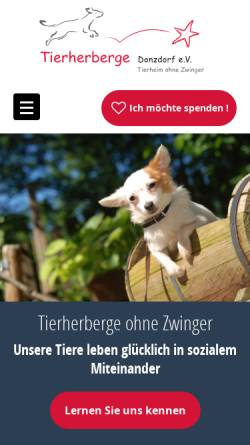 Vorschau der mobilen Webseite www.tierherberge-donzdorf.de, Tierhort Deggingen e.V. / Tierherberge Donzdorf